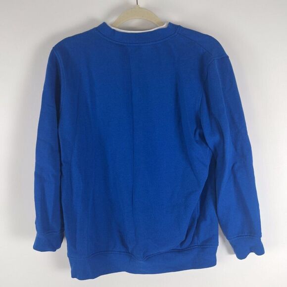 Women's Vintage Blue Snowman Holiday Grandma Embroidered Christmas Sweater / S - Picture 2 of 5